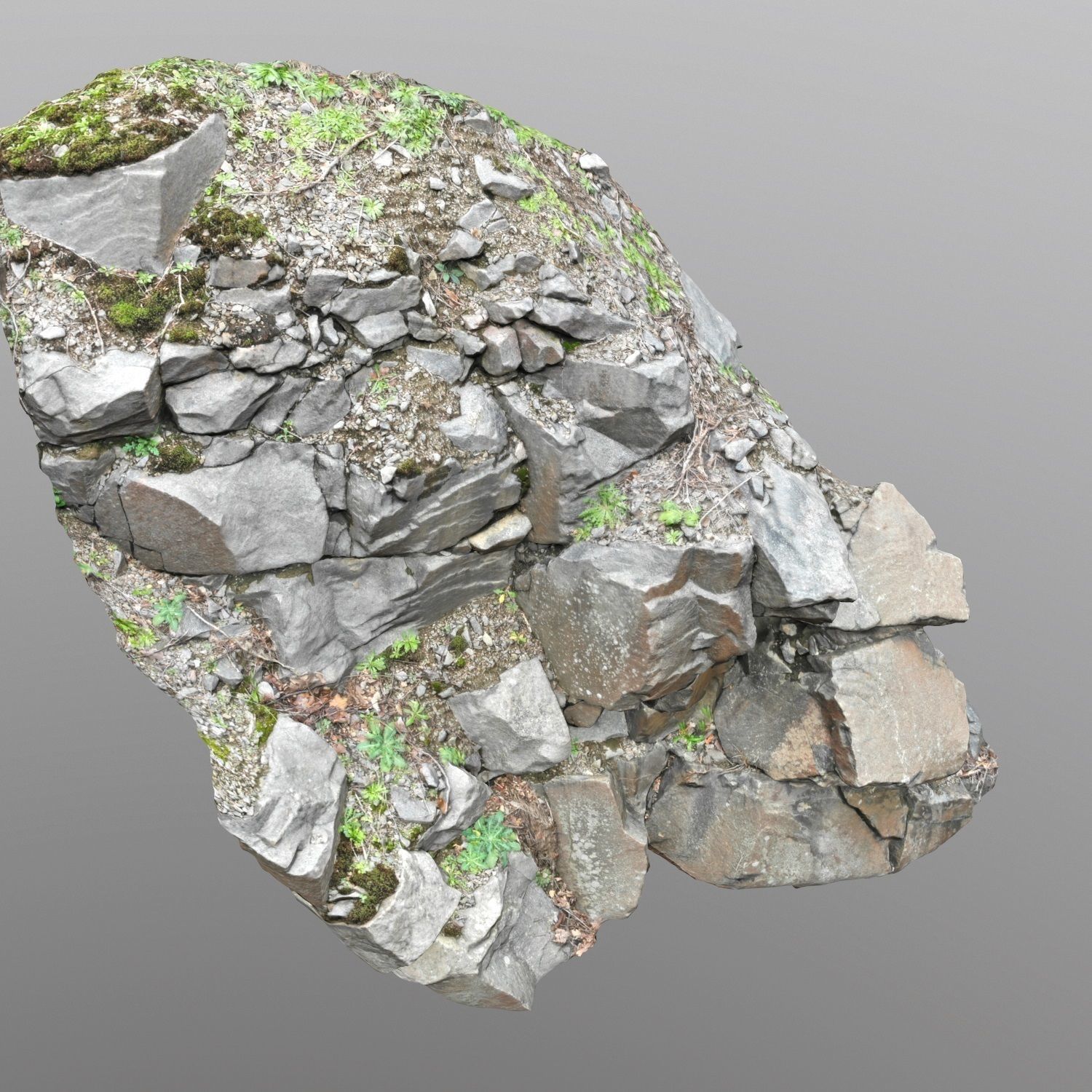 3d scanned cliff face L 3D model_3