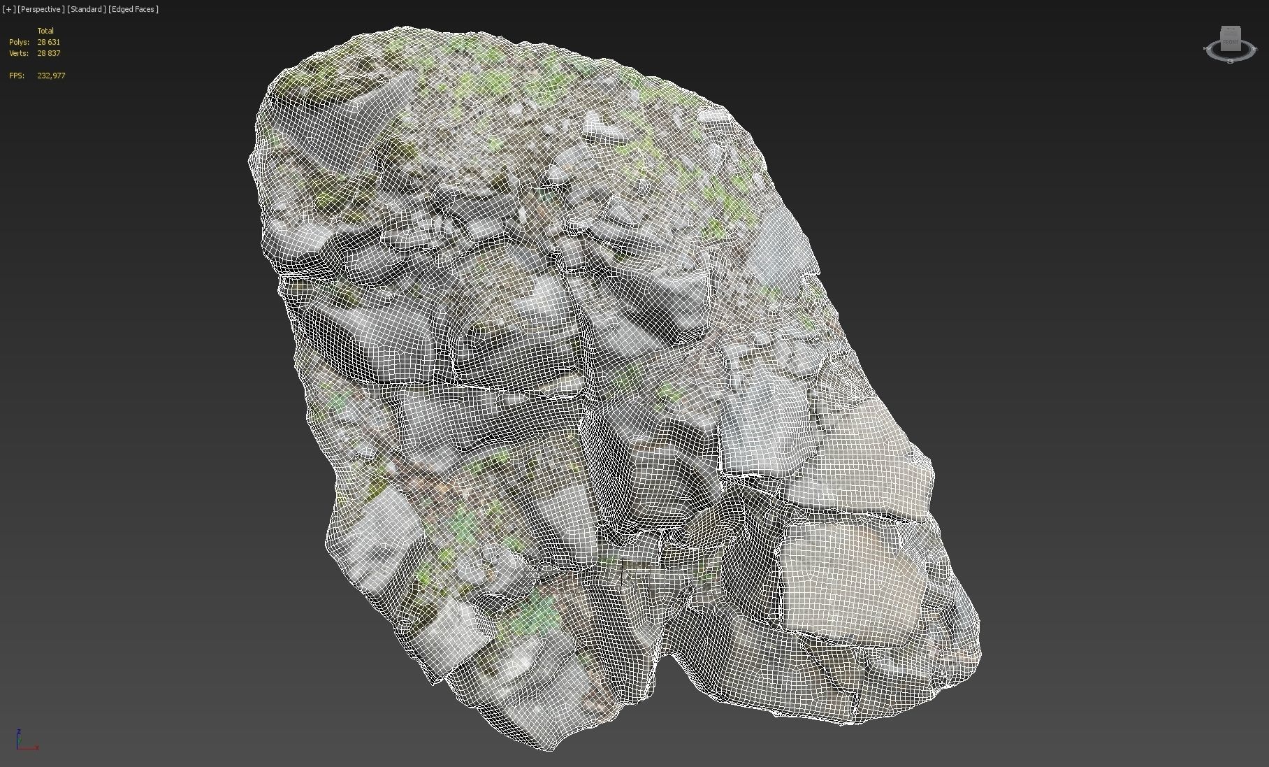 3d scanned cliff face L 3D model_10