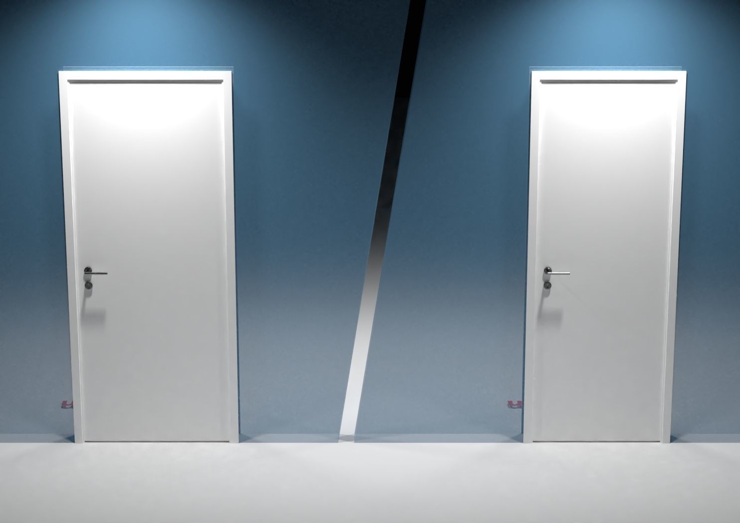 Door with handle Free low-poly 3D model_3