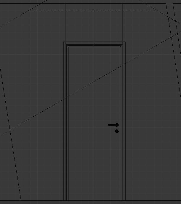 Door with handle Free low-poly 3D model_9