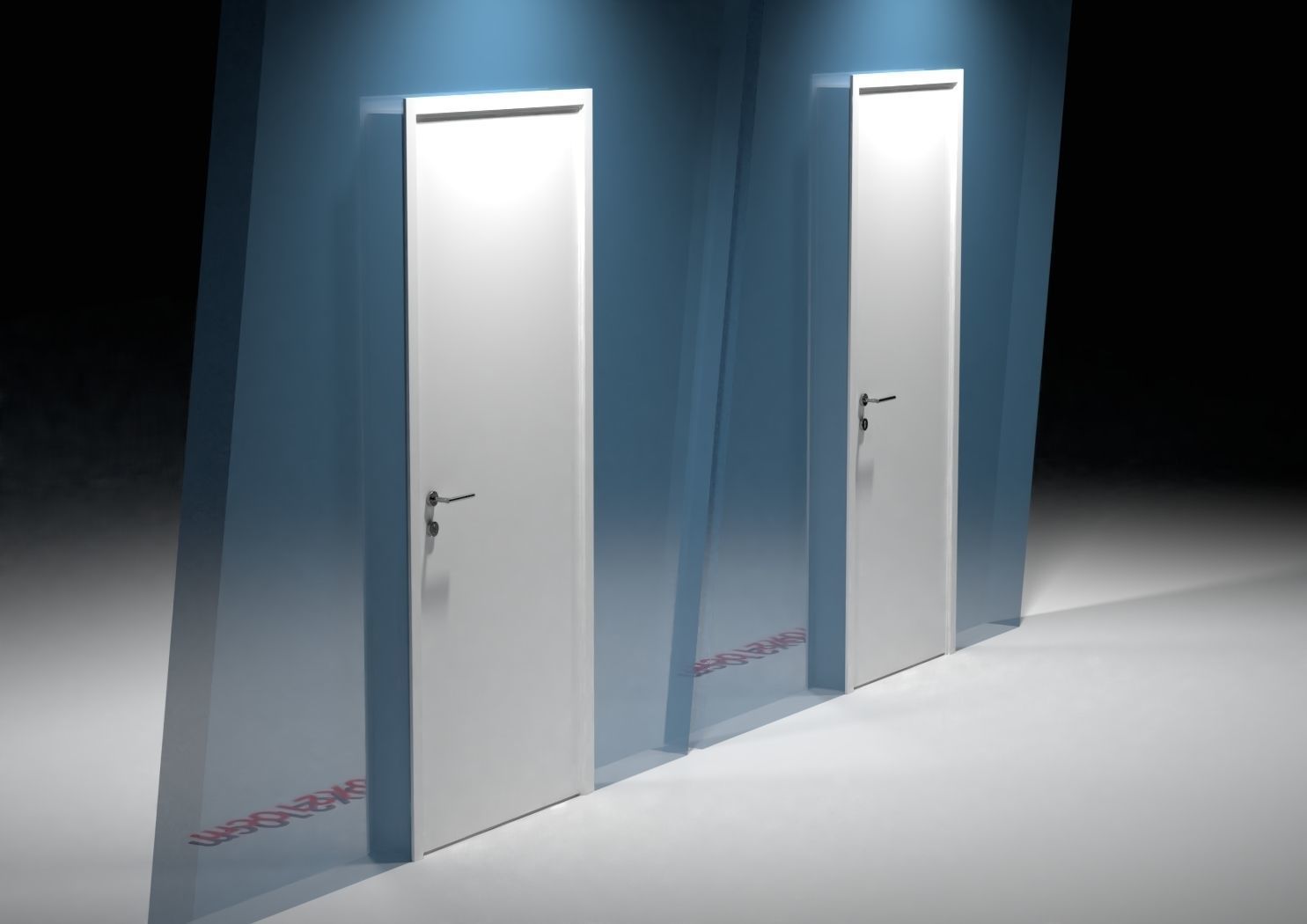 Door with handle Free low-poly 3D model_1