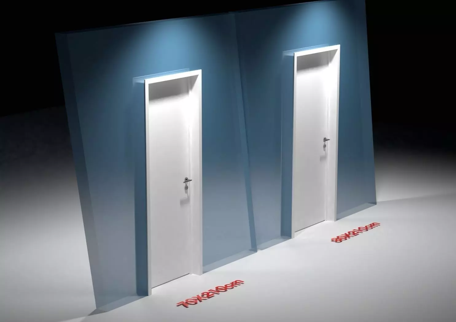 Door with handle Free low-poly 3D model_0