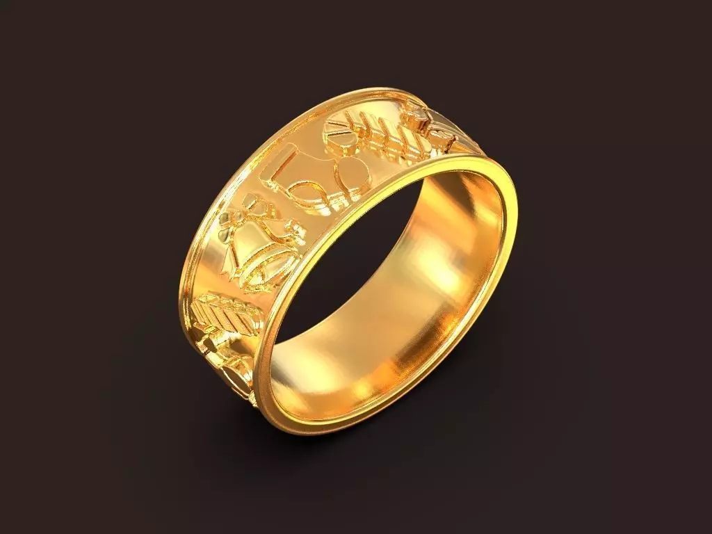 Christmas symbols ring Tymoshchuk Hanna jewelry design 3D print model_0