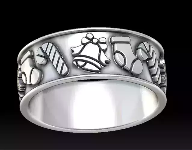 Christmas symbols ring Tymoshchuk Hanna jewelry design