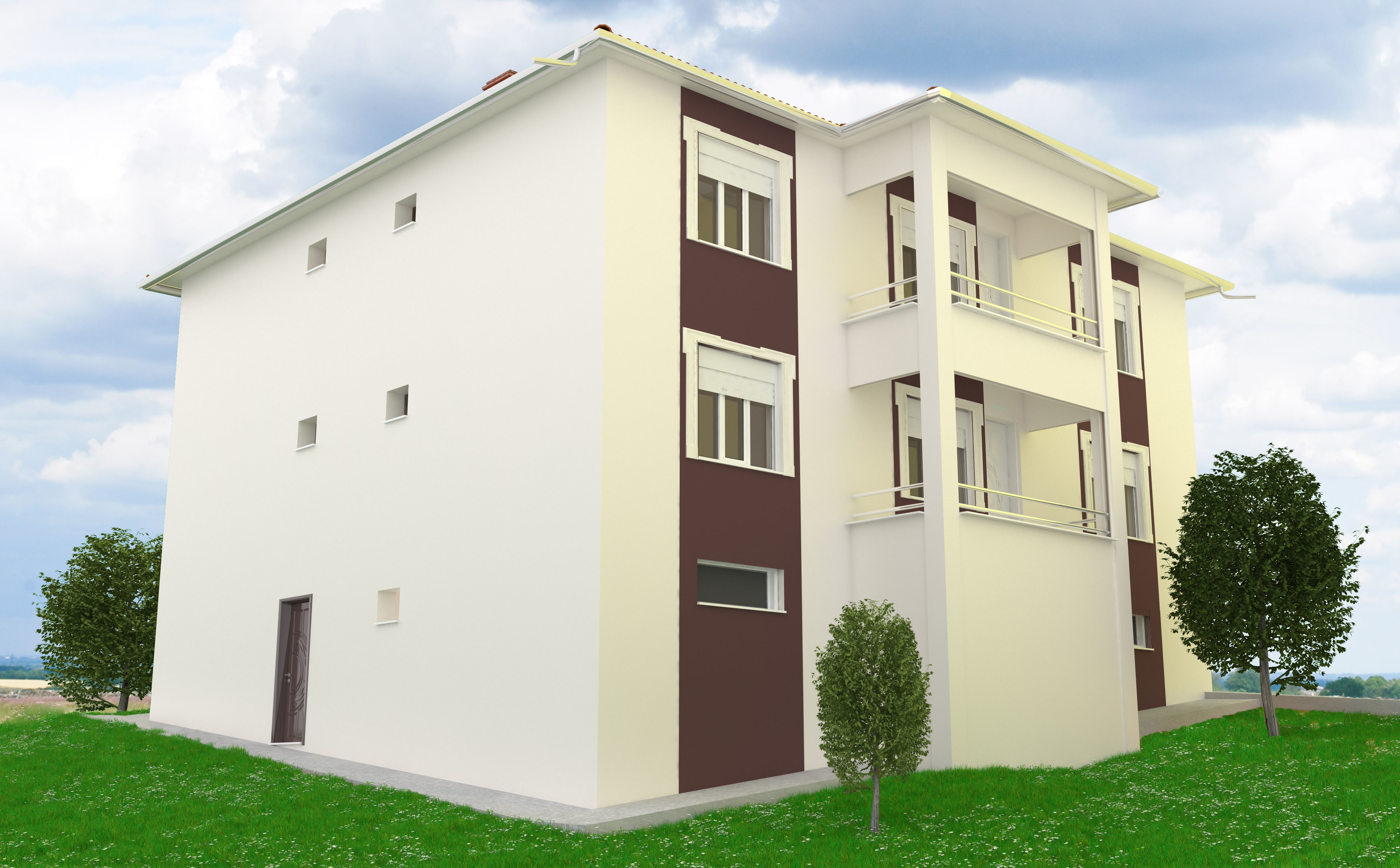 Dublex Villa Low-poly 3D model_2
