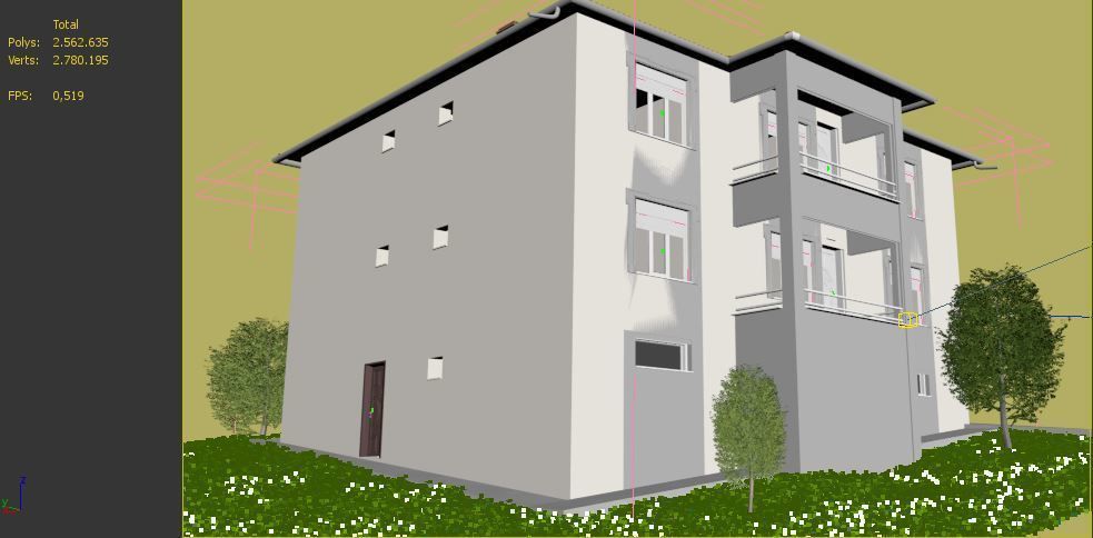 Dublex Villa Low-poly 3D model_3