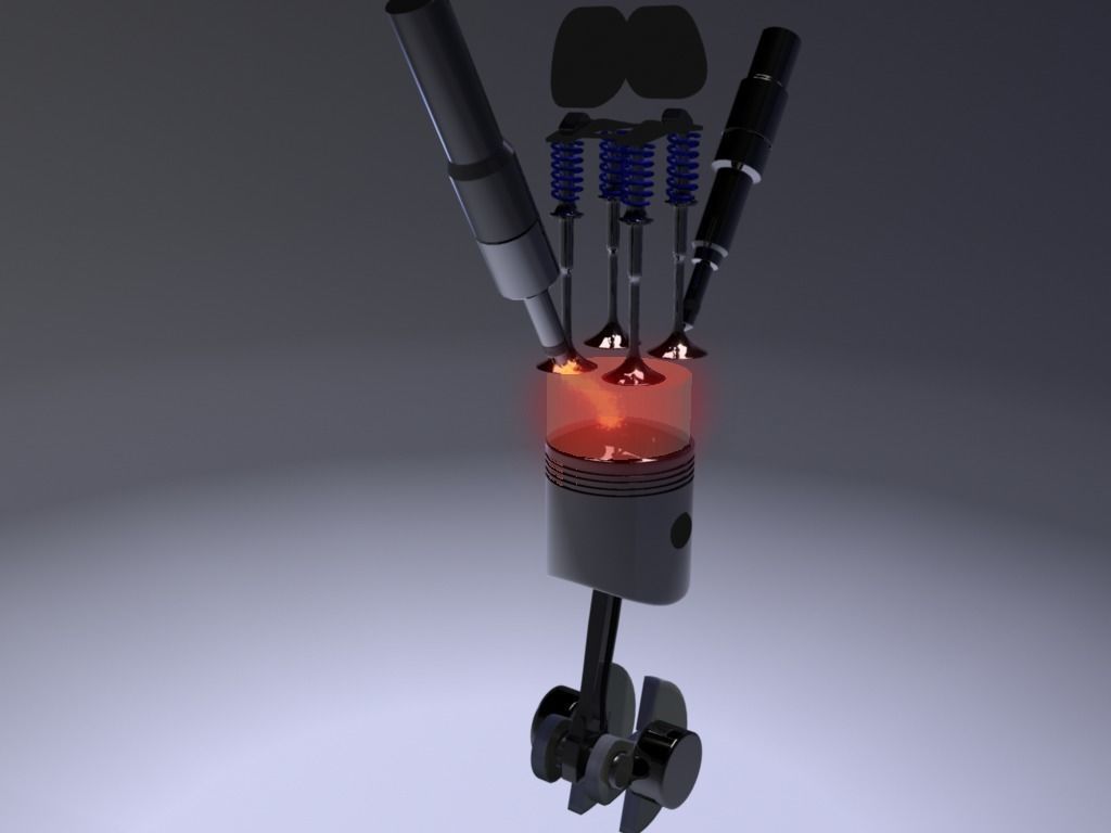 Internal-combustion engine Engine Inline Four-Cylinder 3D model_9