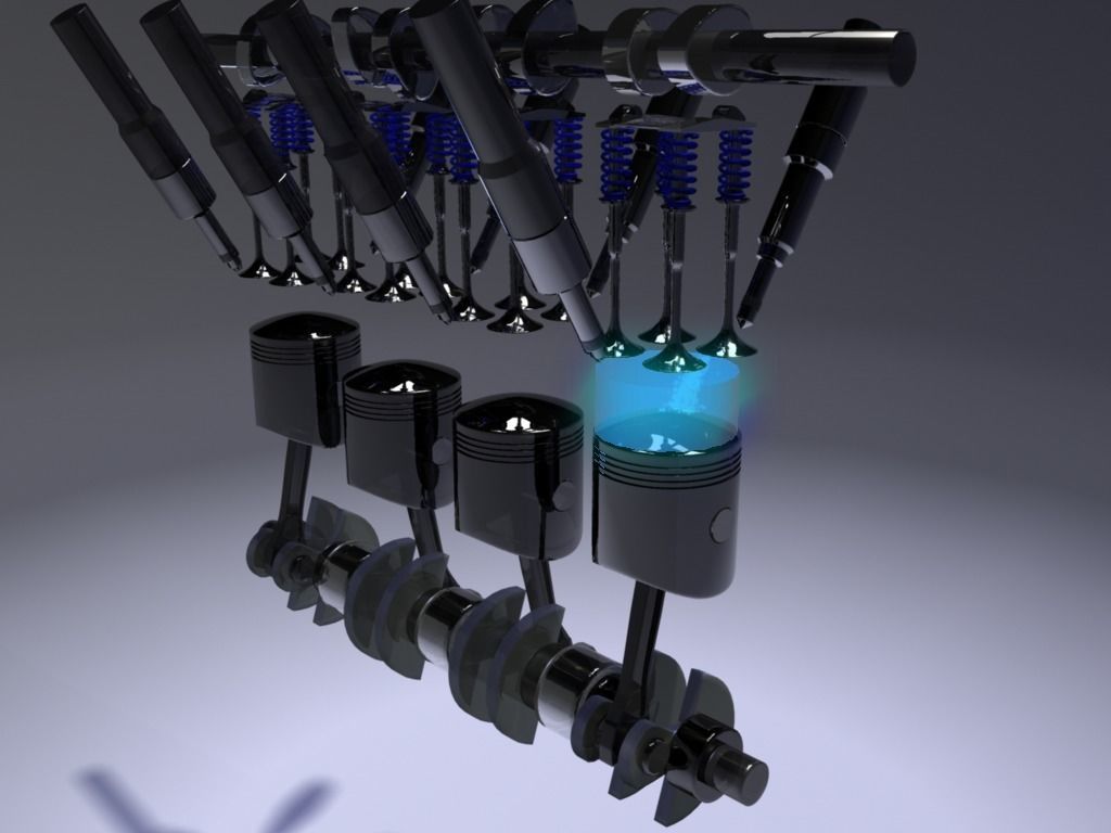 Internal-combustion engine Engine Inline Four-Cylinder 3D model_10