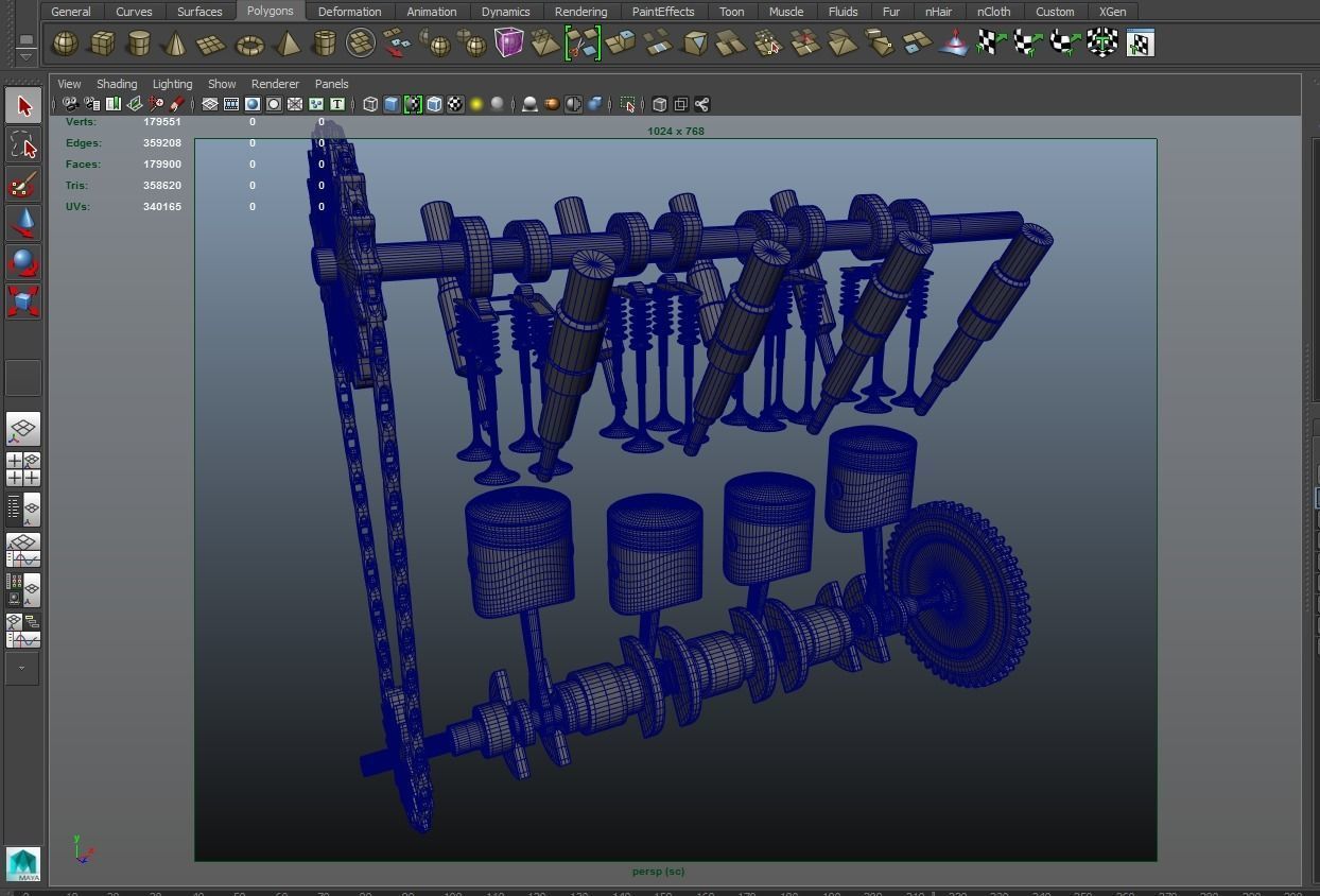 Internal-combustion engine Engine Inline Four-Cylinder 3D model_18