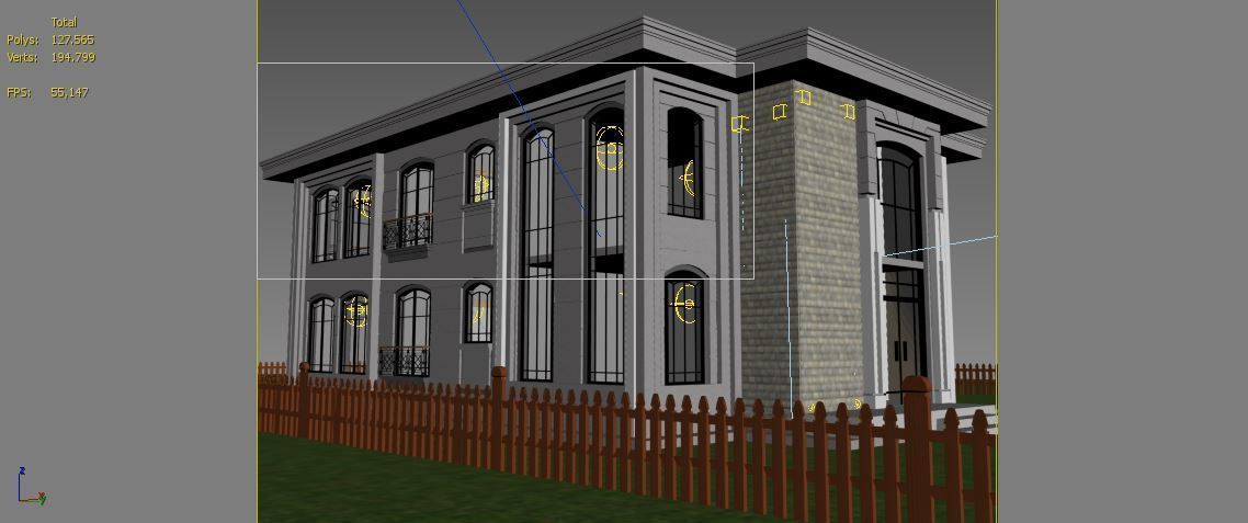 Dublex Villa Low-poly 3D model_3