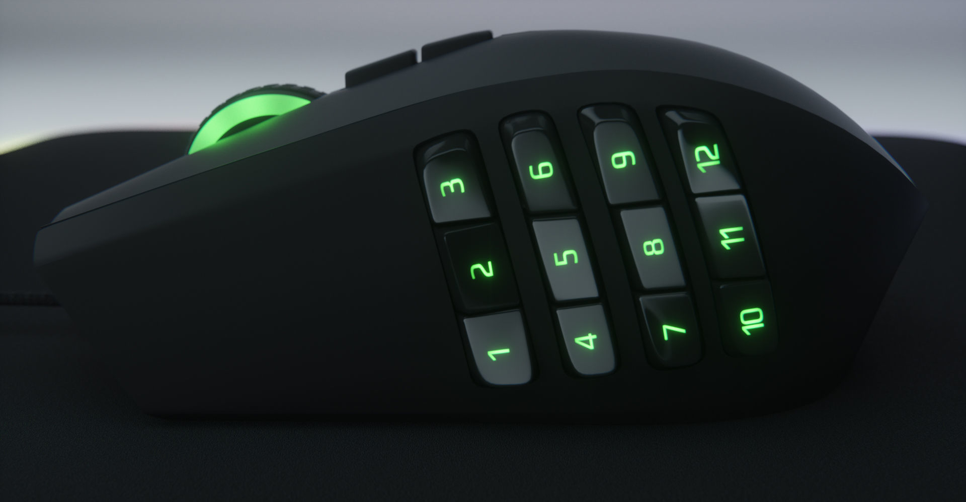 RGB Gaming Computer Mouse Low-poly 3D model_7
