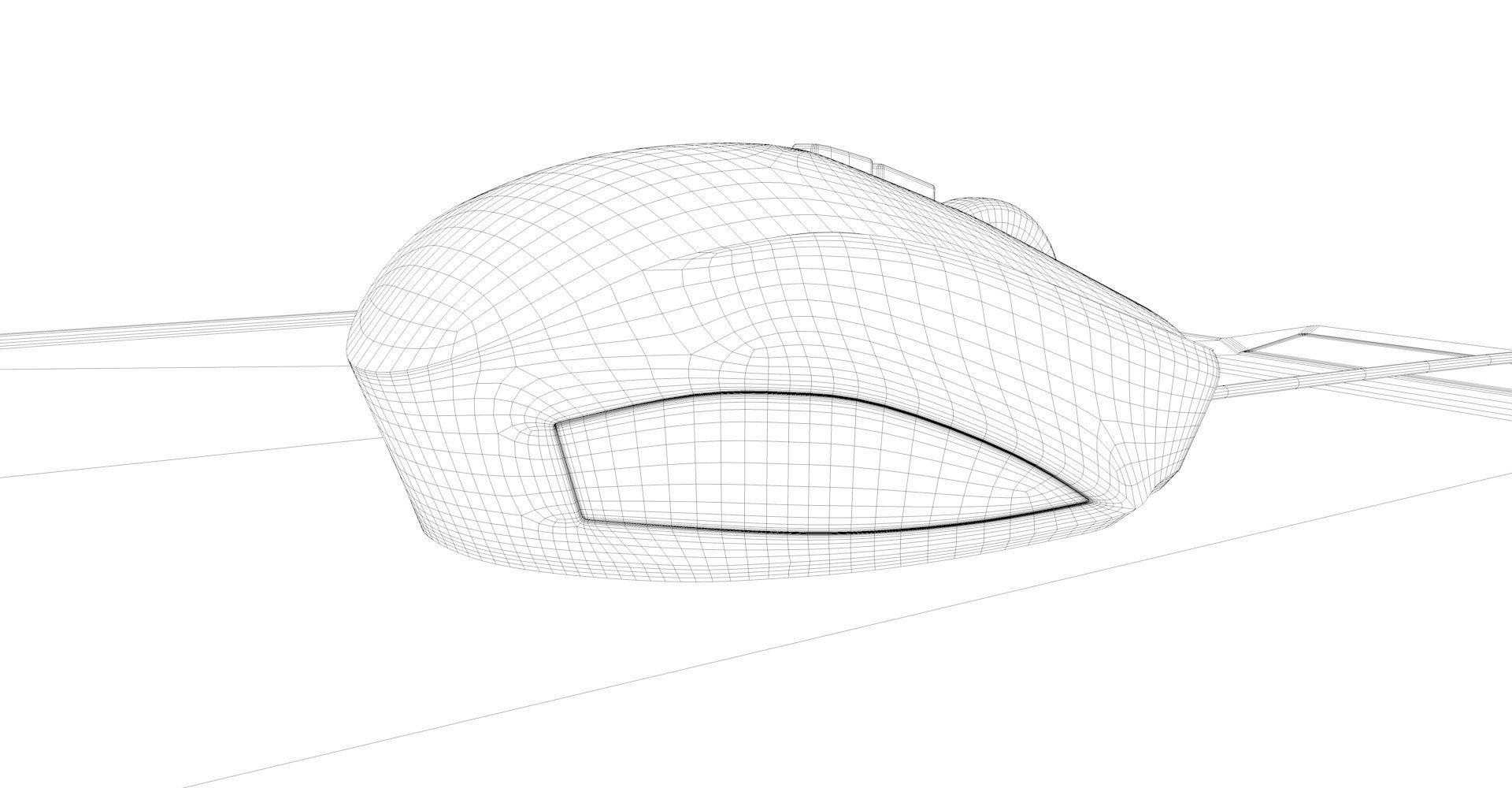 RGB Gaming Computer Mouse Low-poly 3D model_10