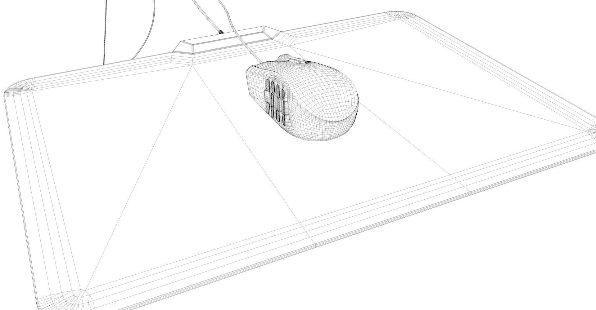 RGB Gaming Computer Mouse Low-poly 3D model_16