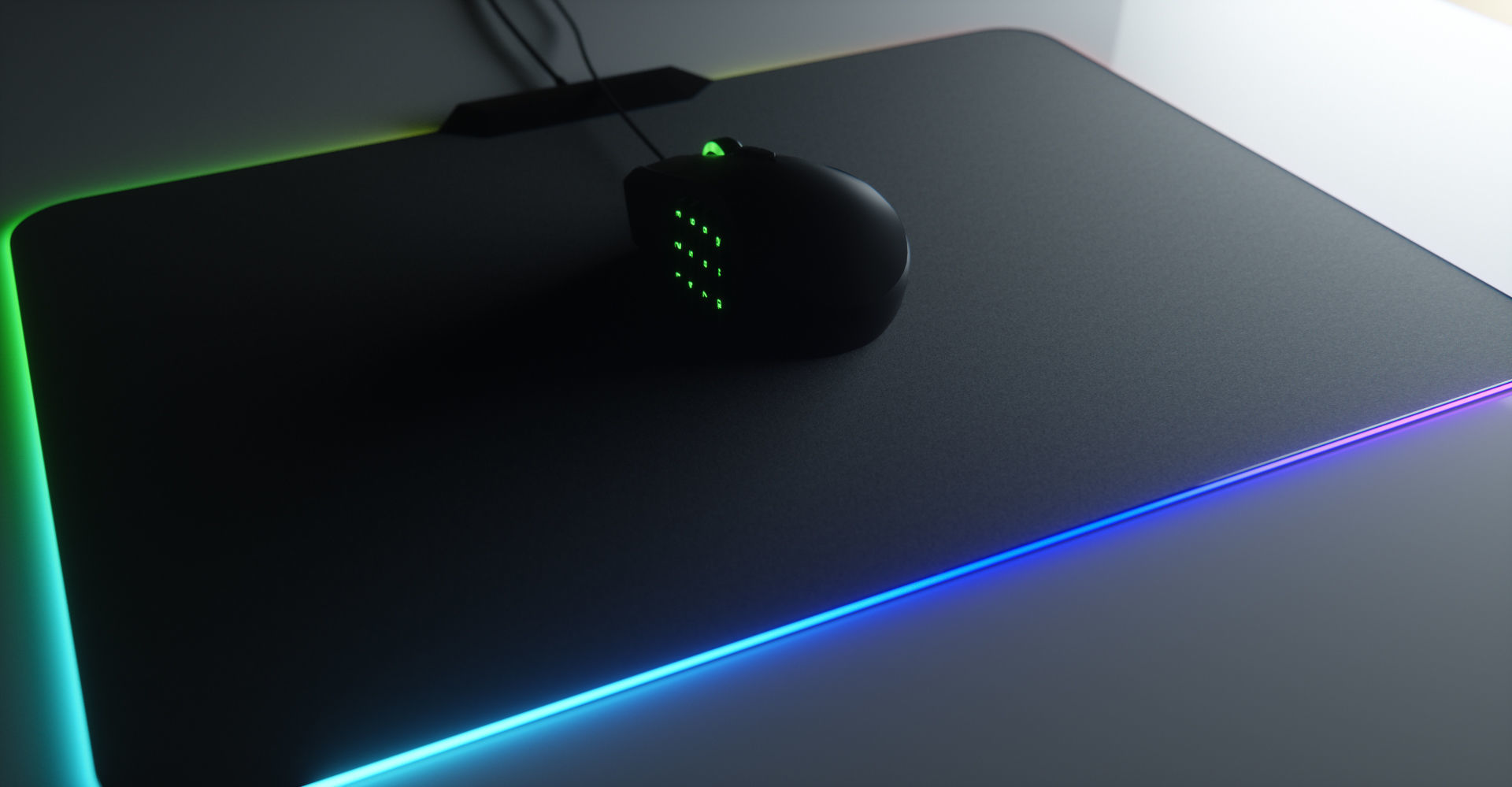 RGB Gaming Computer Mouse Low-poly 3D model_15