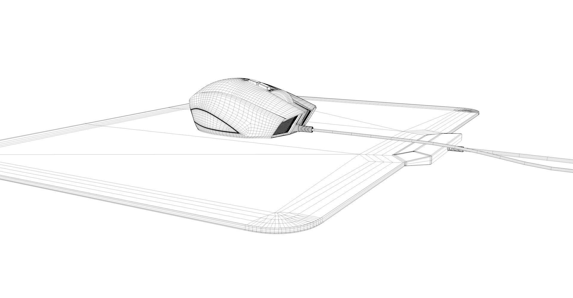 RGB Gaming Computer Mouse Low-poly 3D model_13