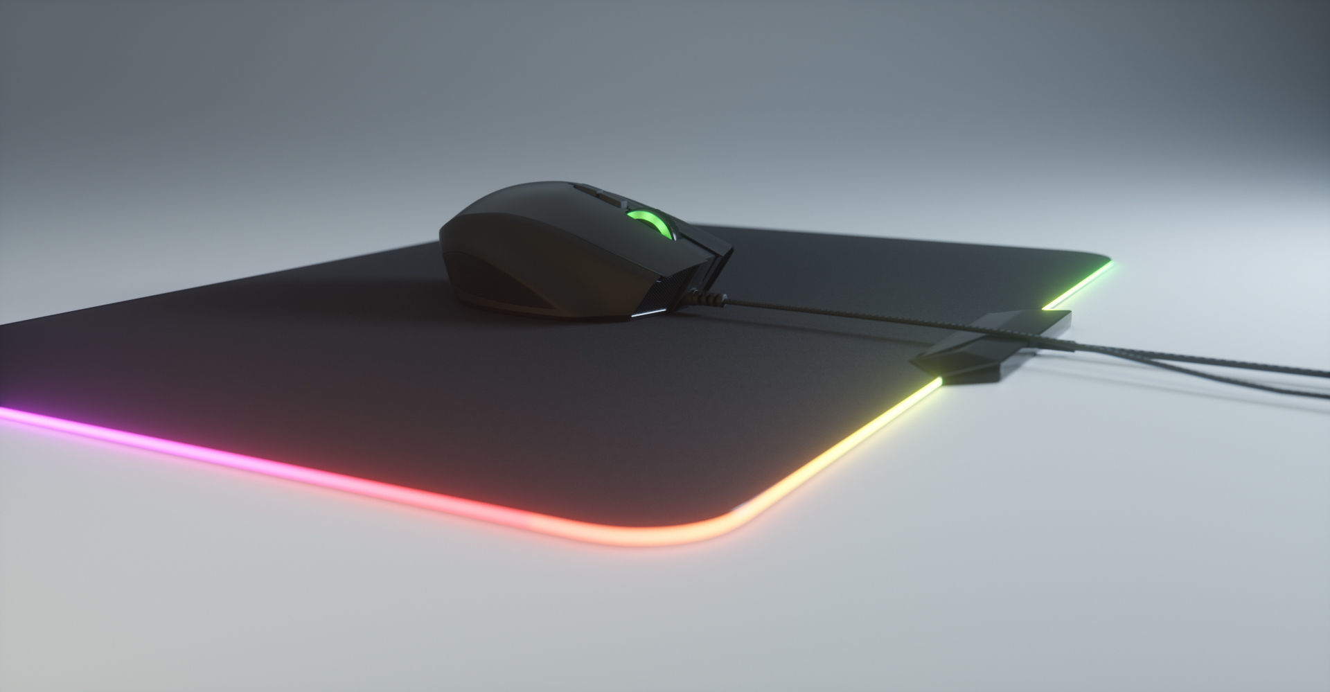 RGB Gaming Computer Mouse Low-poly 3D model_12