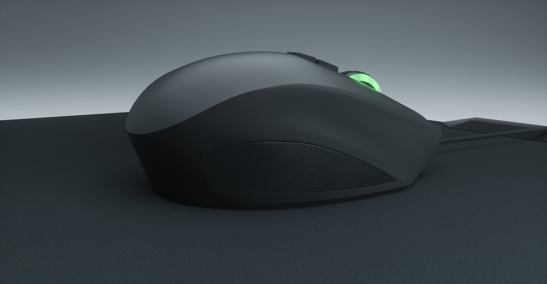 RGB Gaming Computer Mouse Low-poly 3D model_9