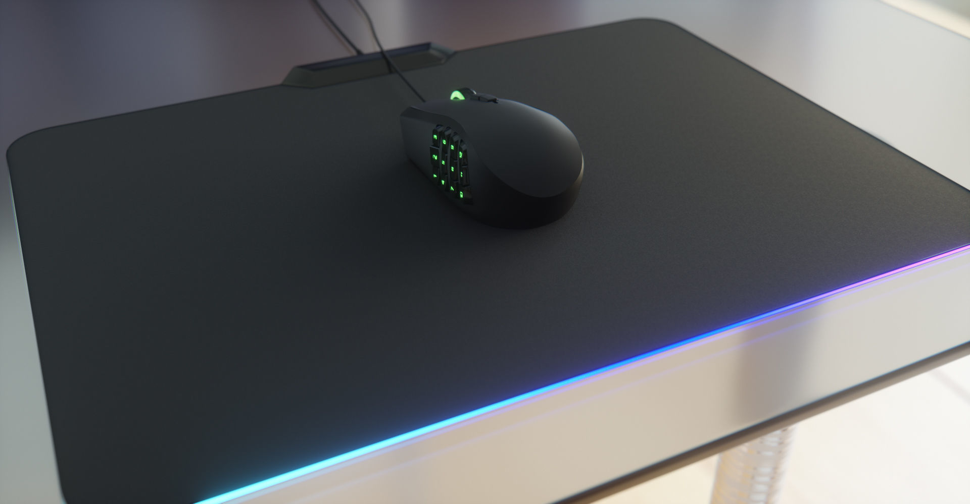 RGB Gaming Computer Mouse Low-poly 3D model_14