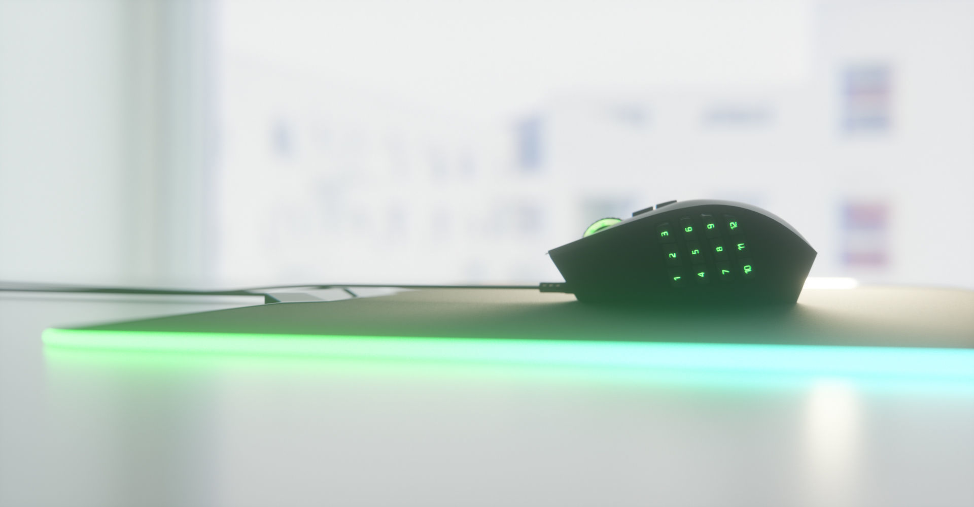 RGB Gaming Computer Mouse Low-poly 3D model_6