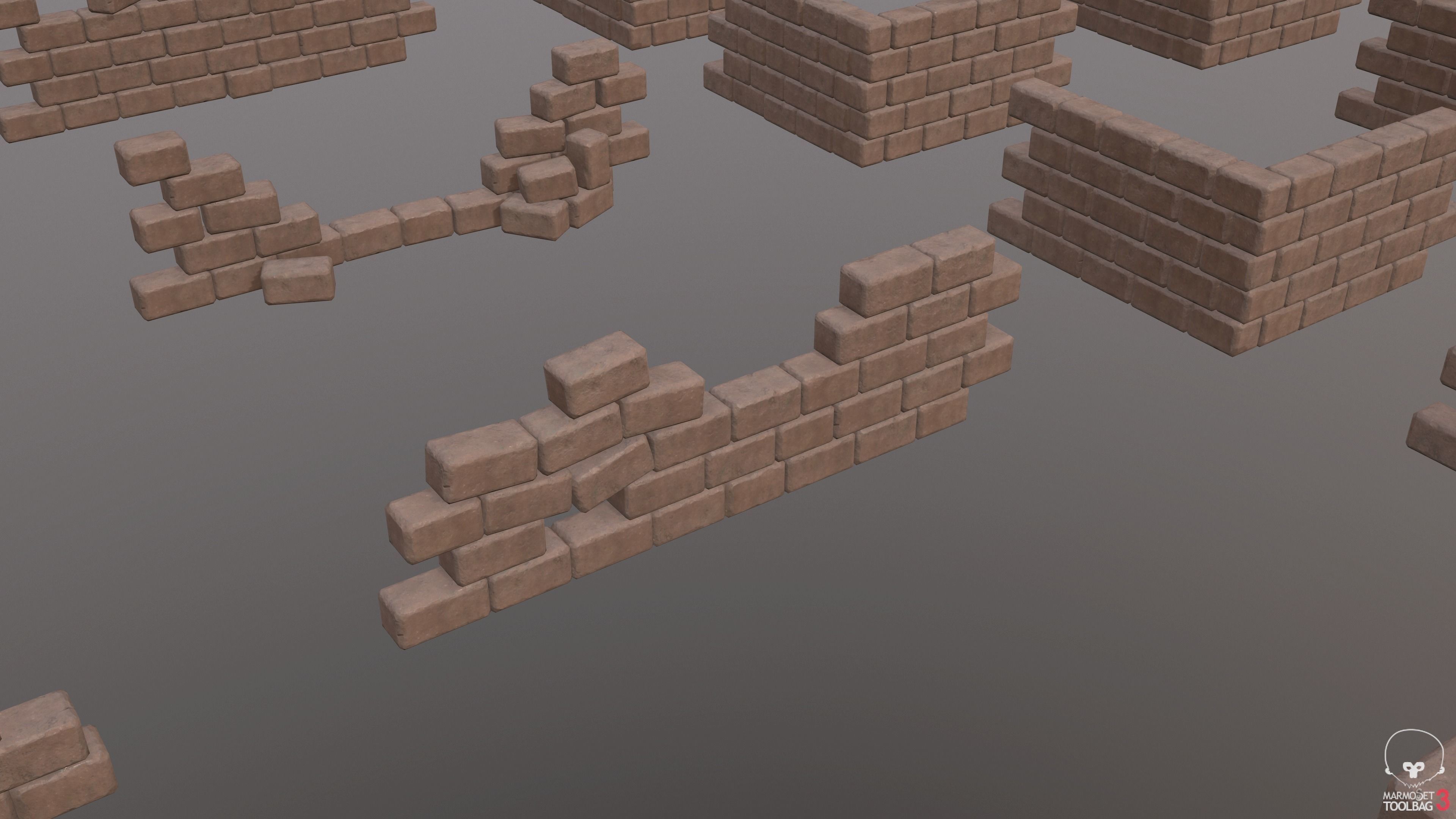 Modular Wall Pack 36 piece Low-poly 3D model_10