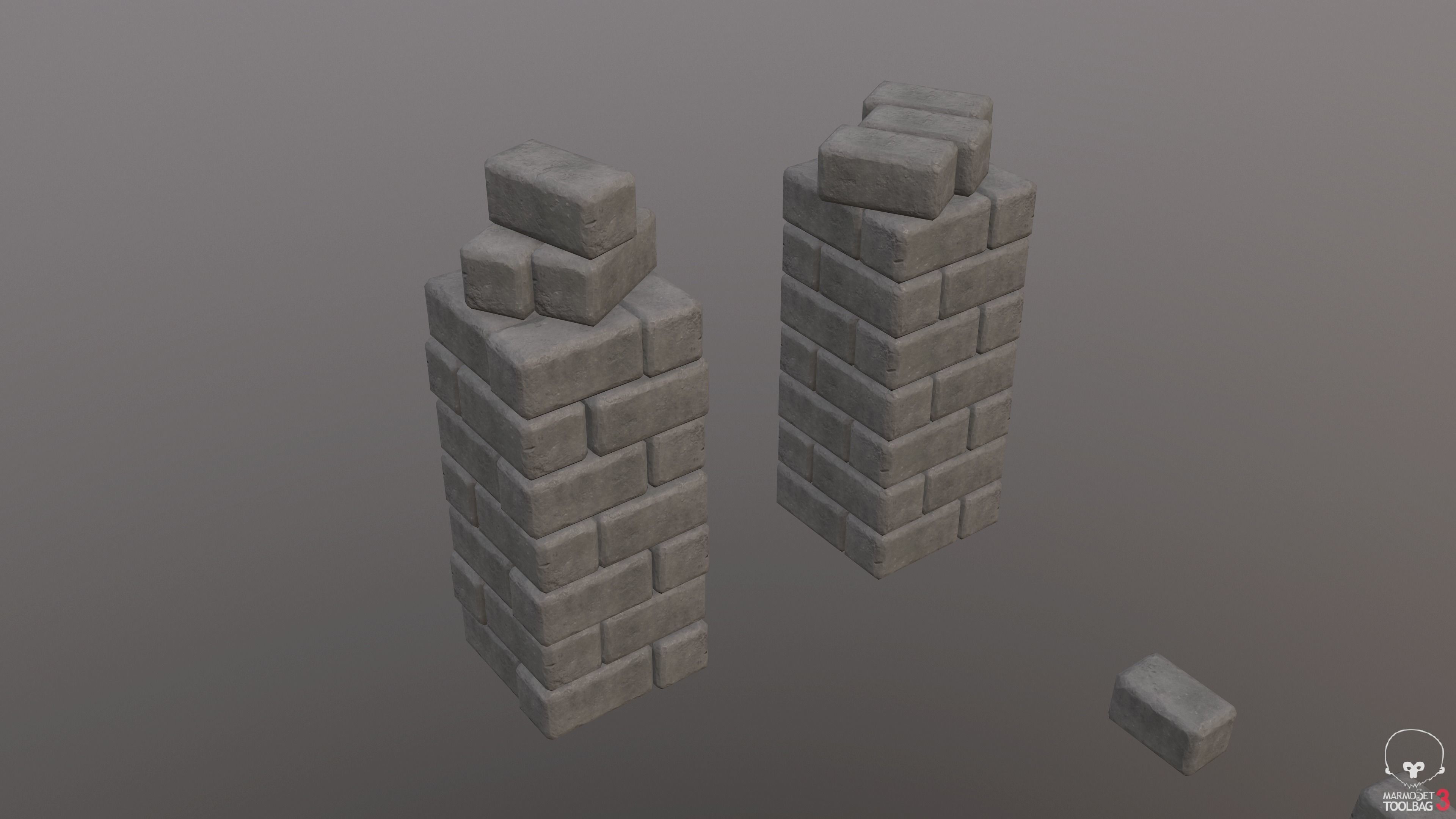 Modular Wall Pack 36 piece Low-poly 3D model_8