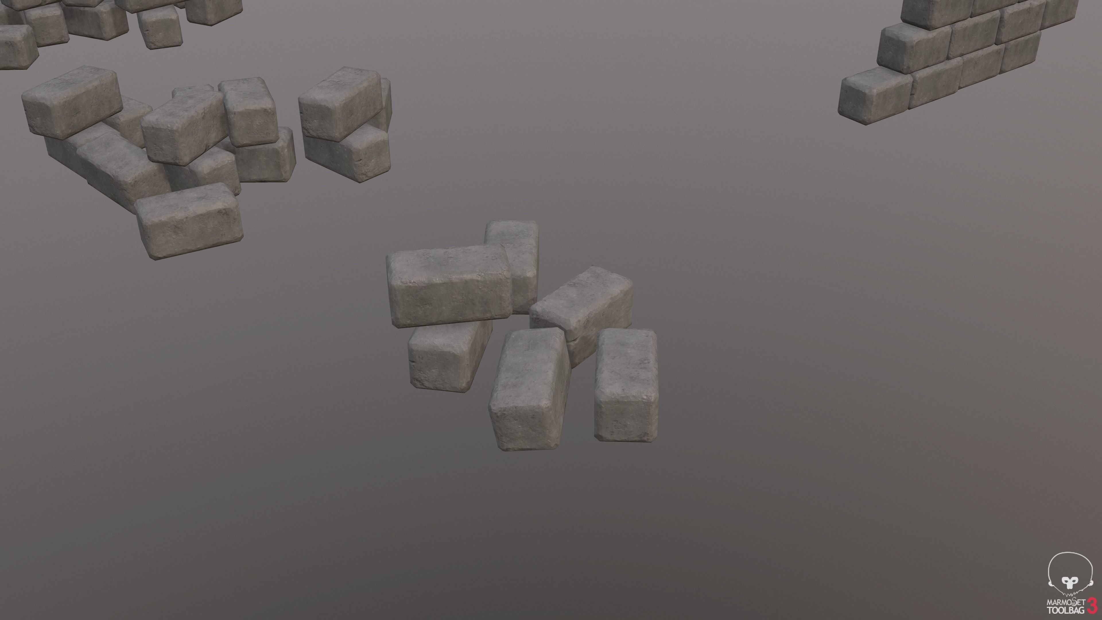 Modular Wall Pack 36 piece Low-poly 3D model_6