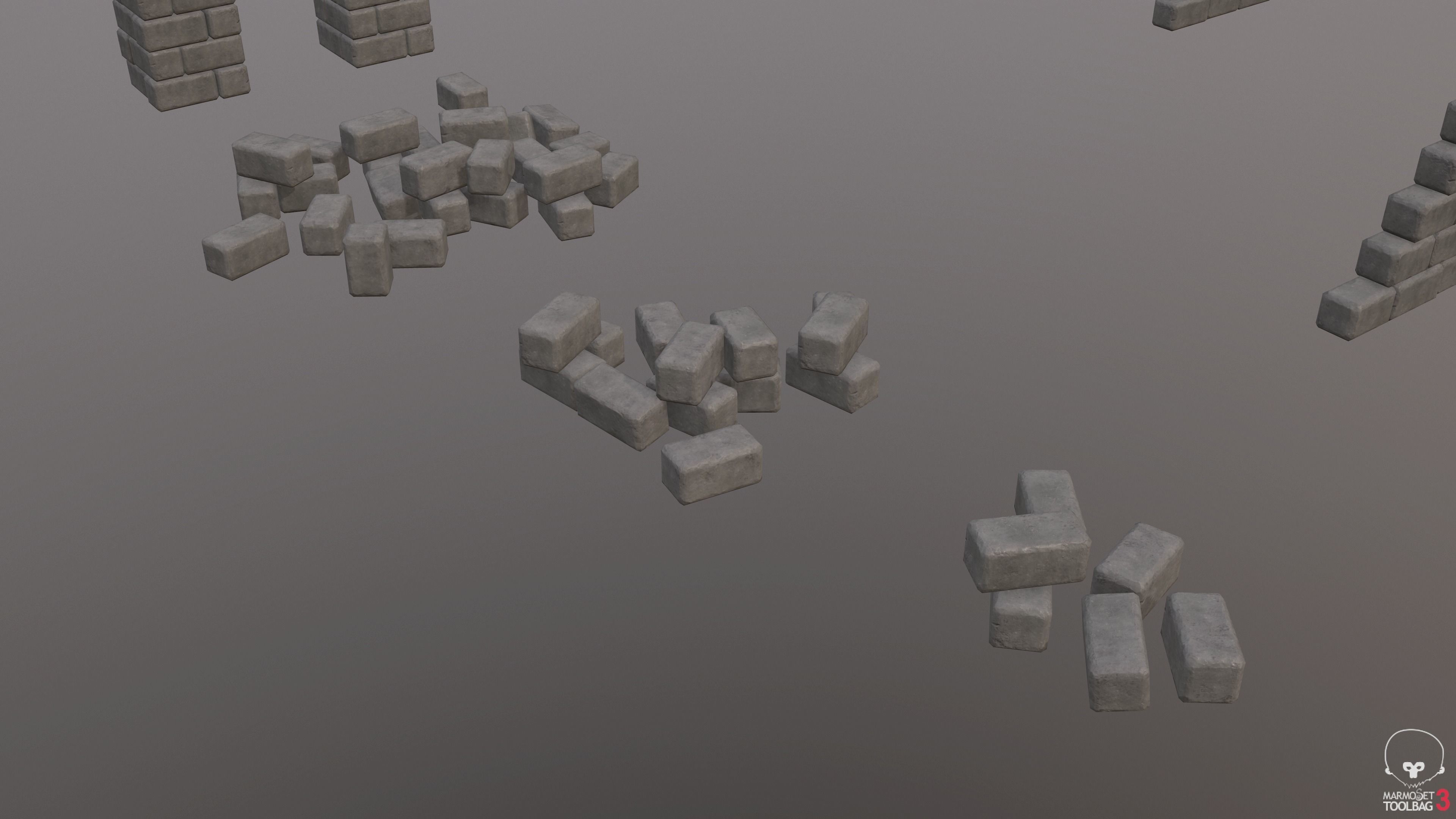 Modular Wall Pack 36 piece Low-poly 3D model_7