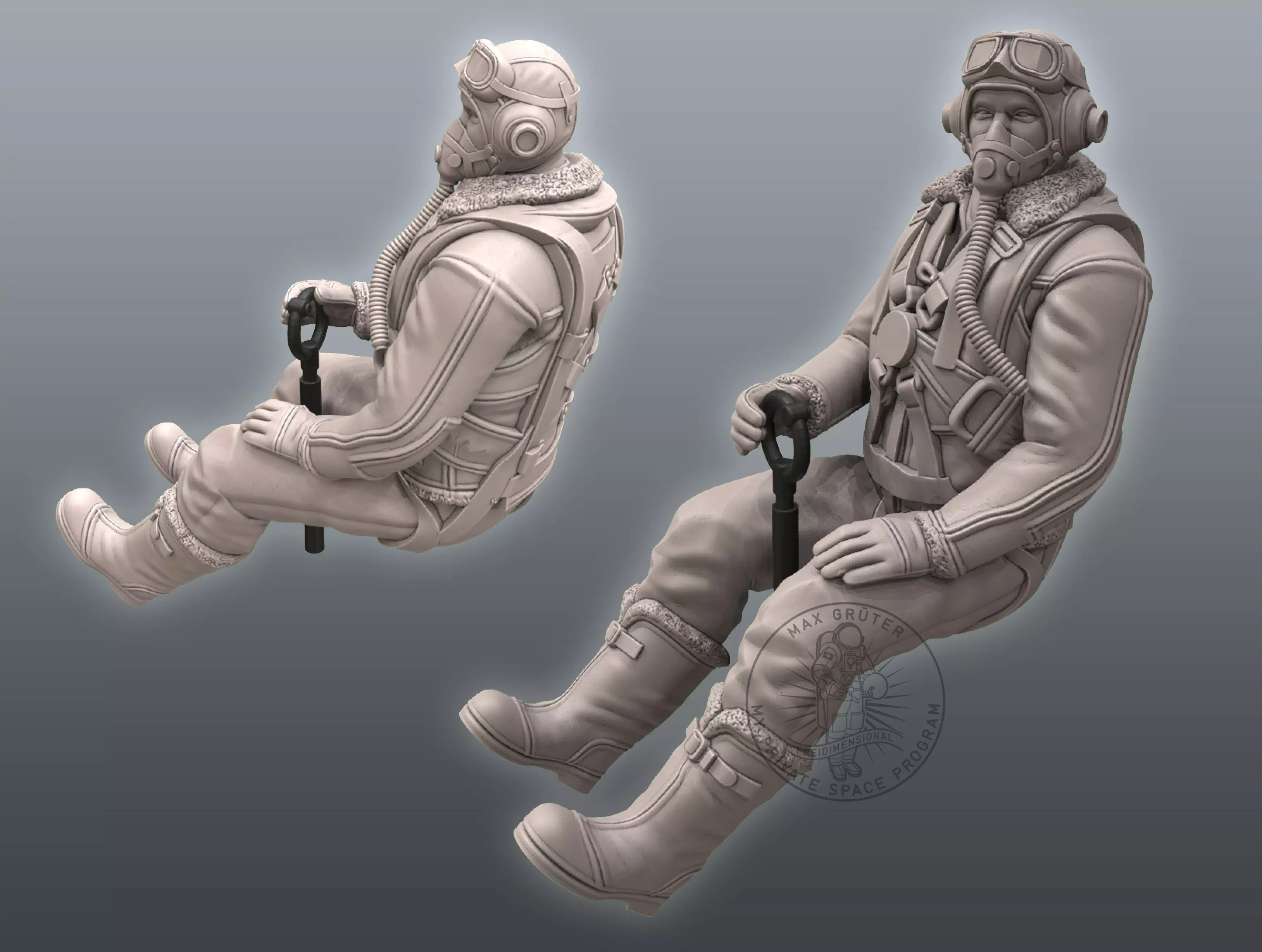 Spitfire Pilot 3D print model_0