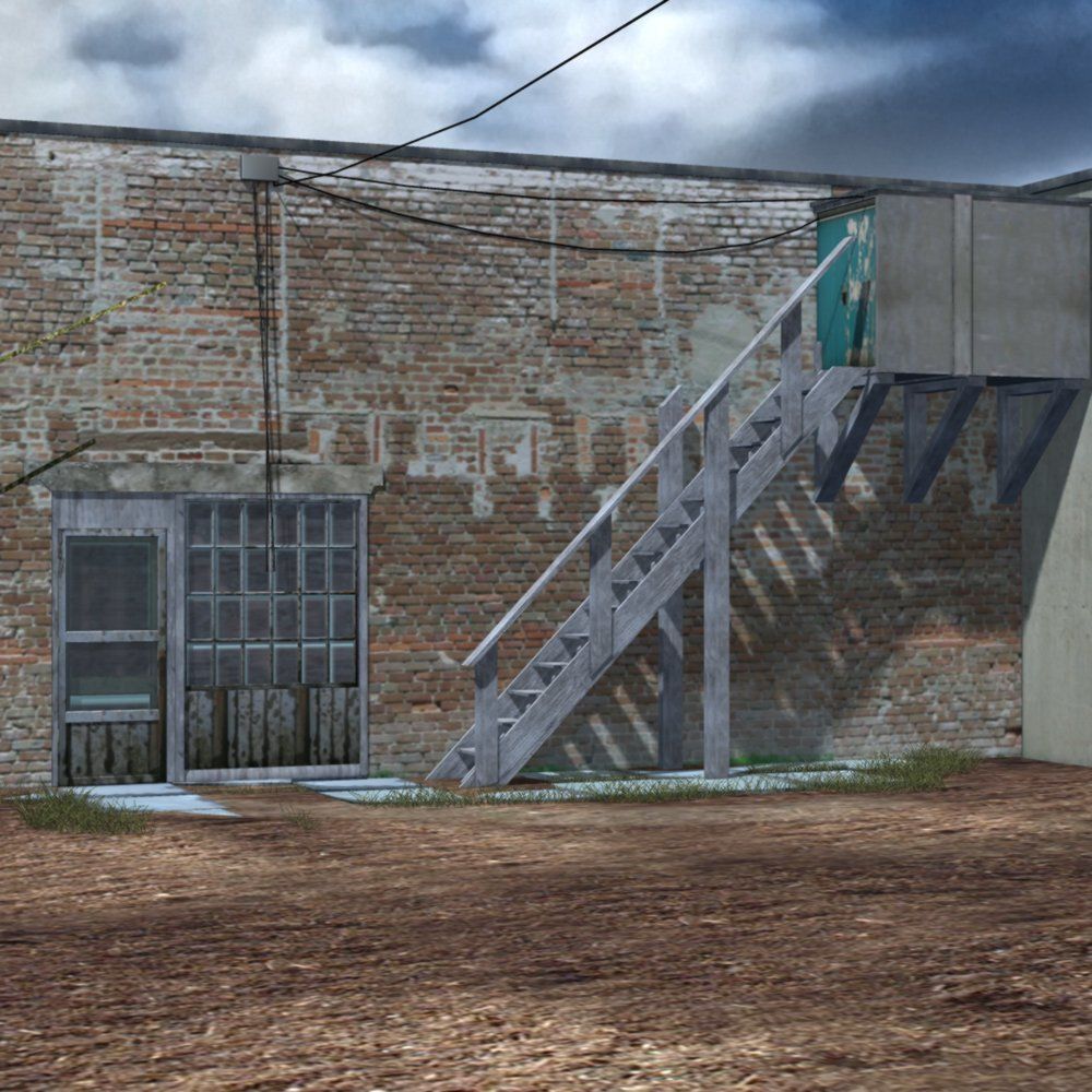 Backyard Building 3D model_2