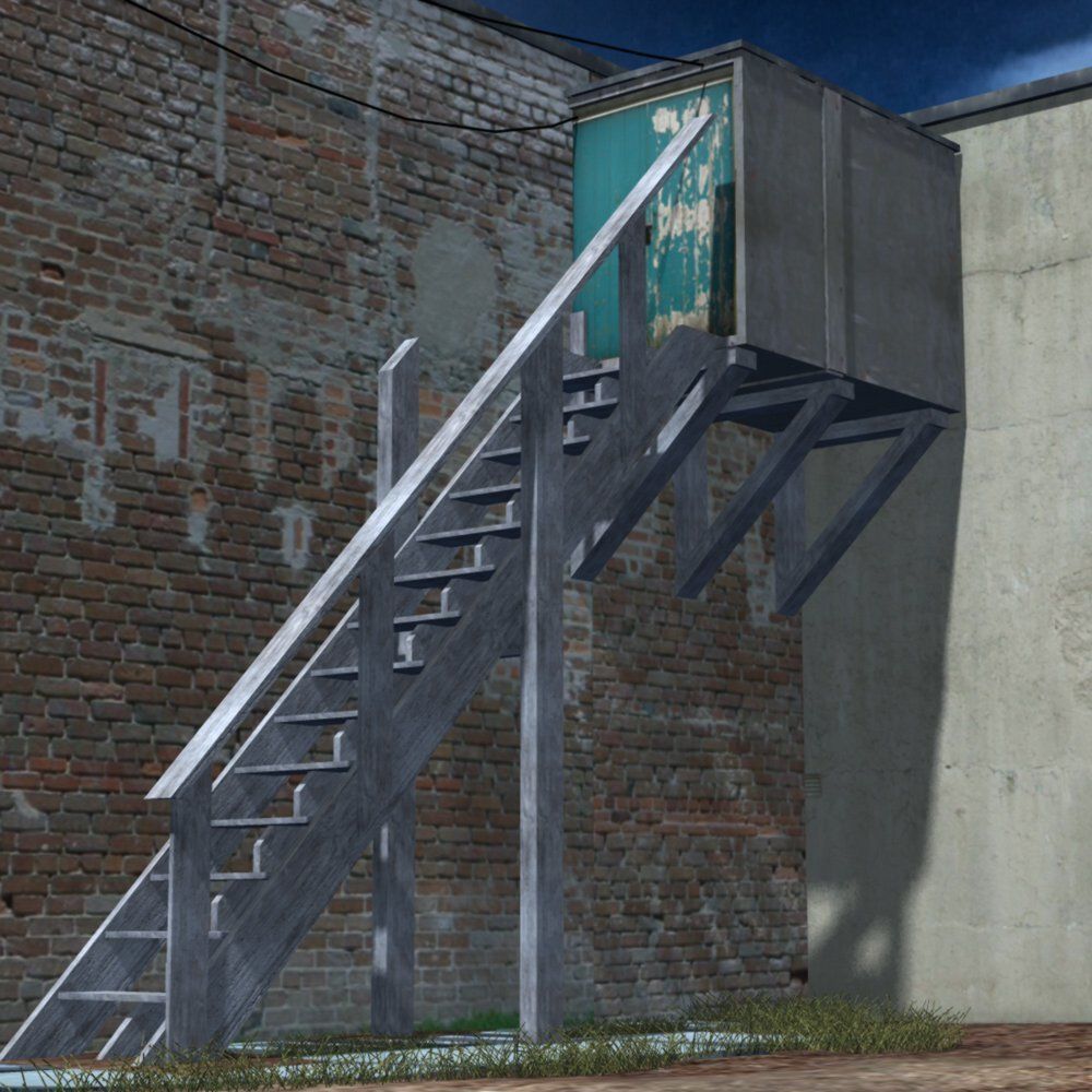 Backyard Building 3D model_4