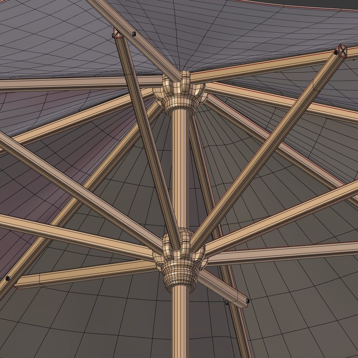Patio Umbrella - Parasol 4 Low-poly 3D model_16
