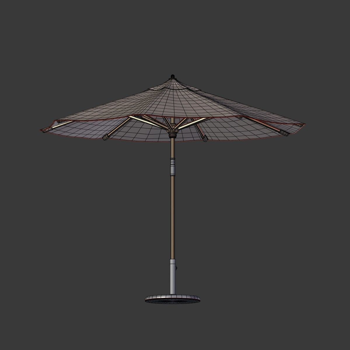 Patio Umbrella - Parasol 4 Low-poly 3D model_14
