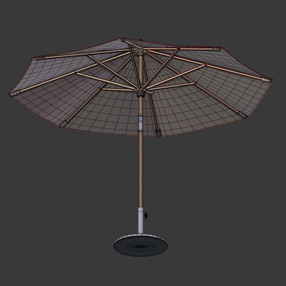 Patio Umbrella - Parasol 4 Low-poly 3D model_10