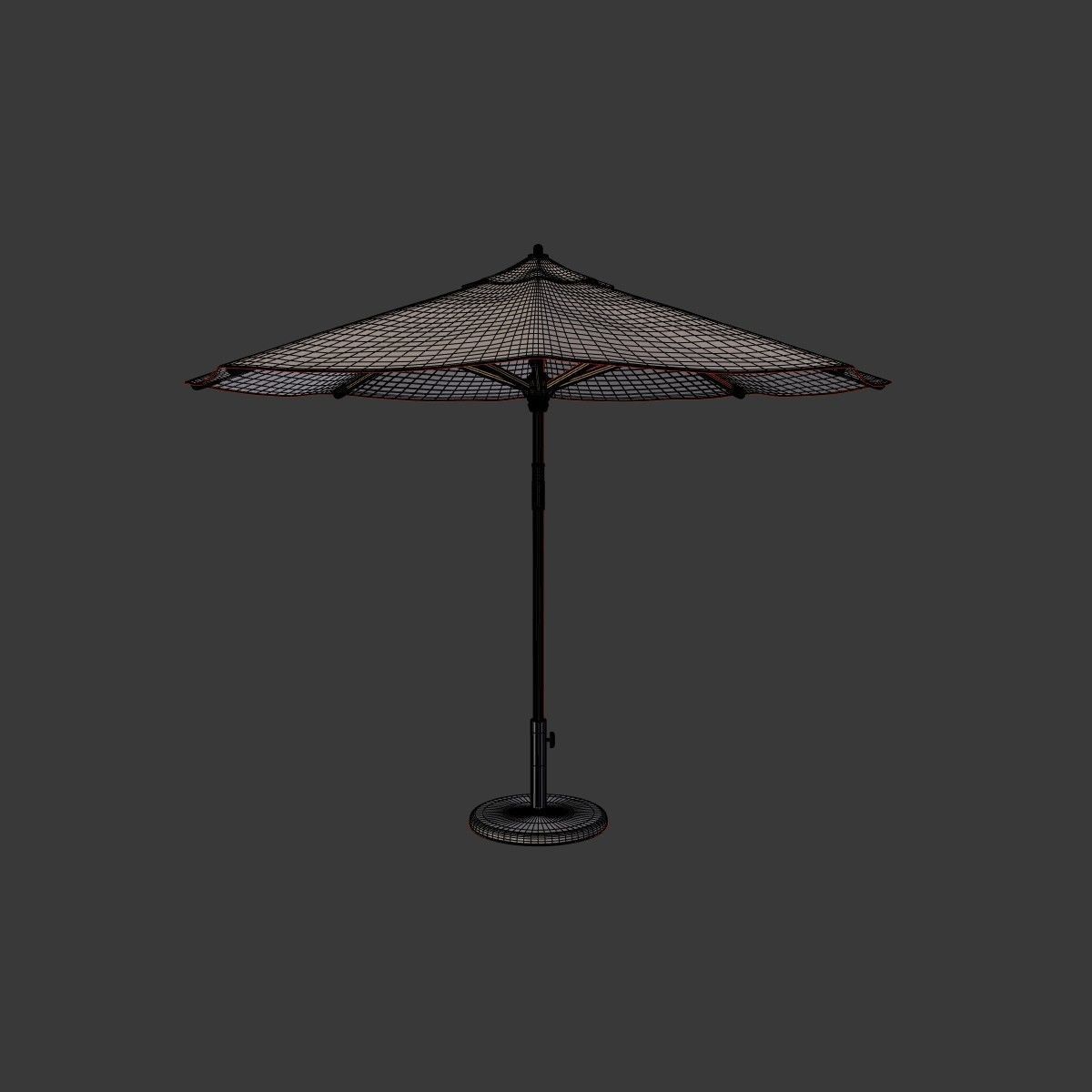 Patio Umbrella - Parasol 4 Low-poly 3D model_3