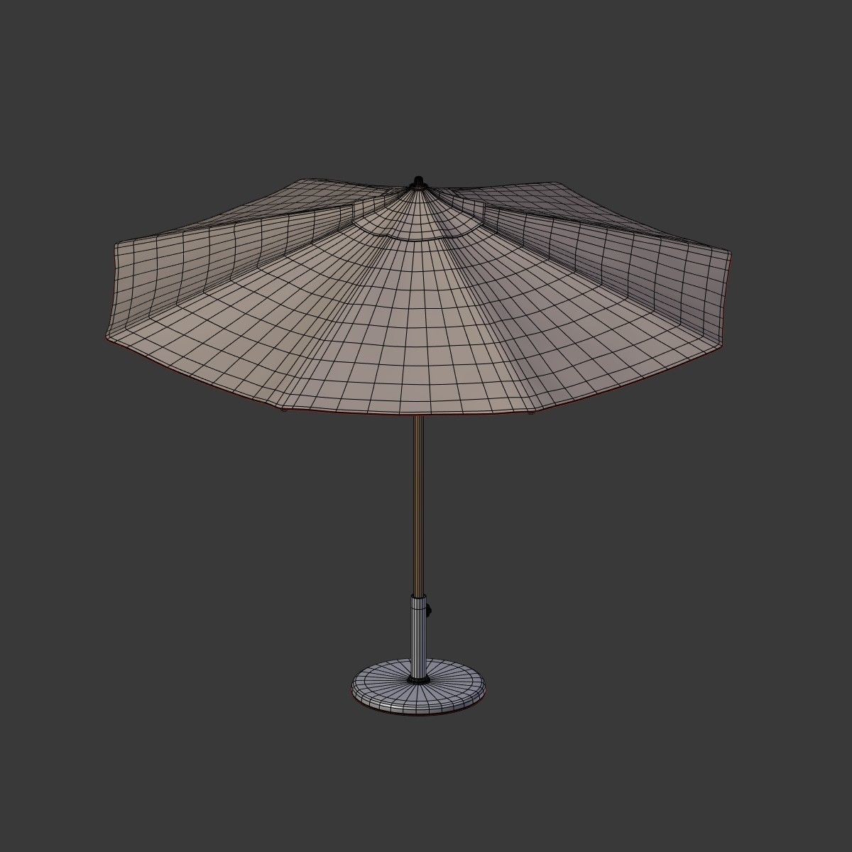 Patio Umbrella - Parasol 4 Low-poly 3D model_12