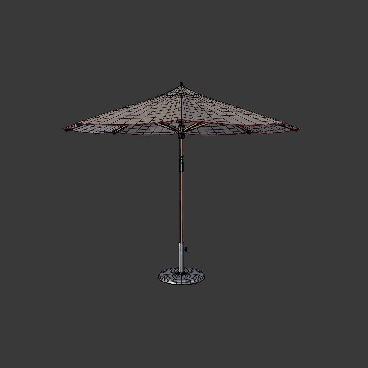 Patio Umbrella - Parasol 4 Low-poly 3D model_2