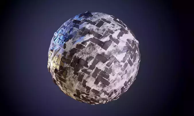 Herringbone Ground Snow Stone Seamless PBR Texture