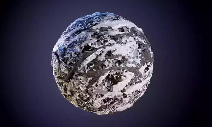 Rock Stone Snow Seamless PBR Texture