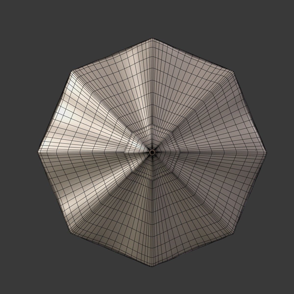Patio Umbrella - Parasol Low-poly 3D model_15
