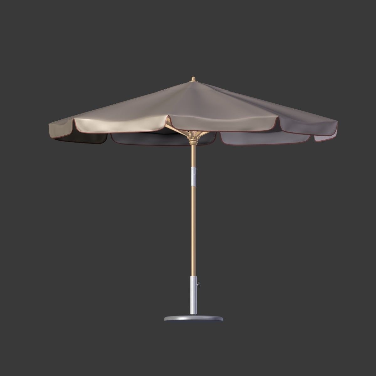 Patio Umbrella - Parasol Low-poly 3D model_10
