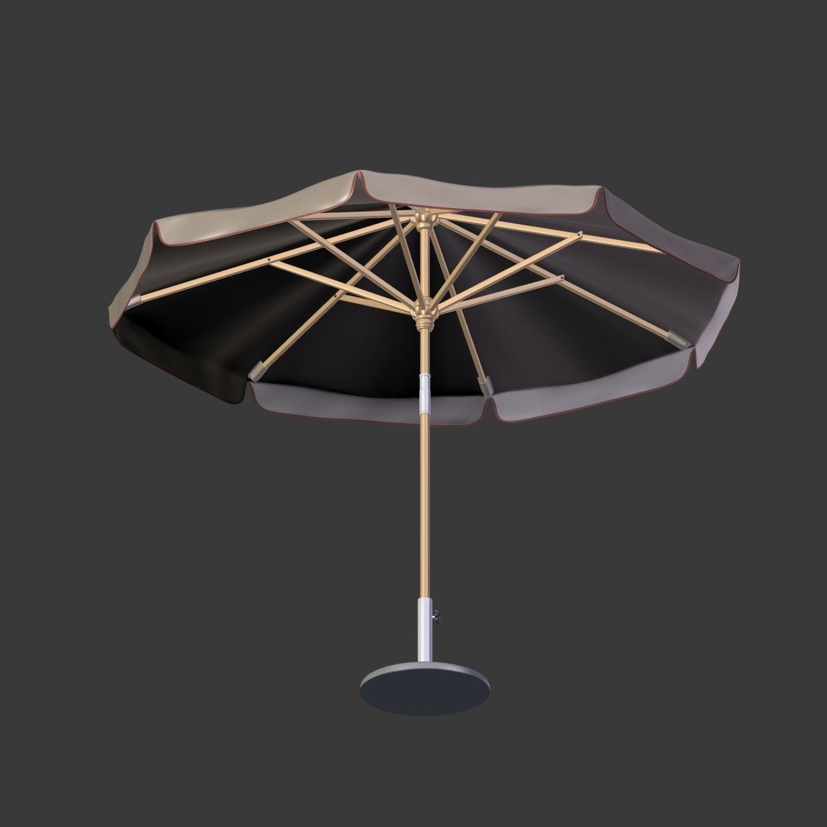 Patio Umbrella - Parasol Low-poly 3D model_8