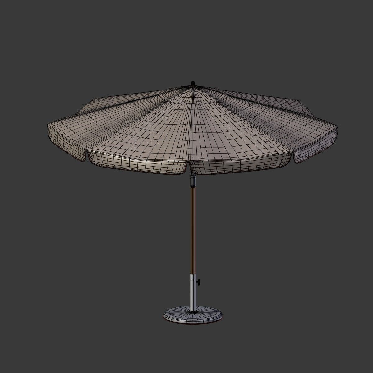 Patio Umbrella - Parasol Low-poly 3D model_13