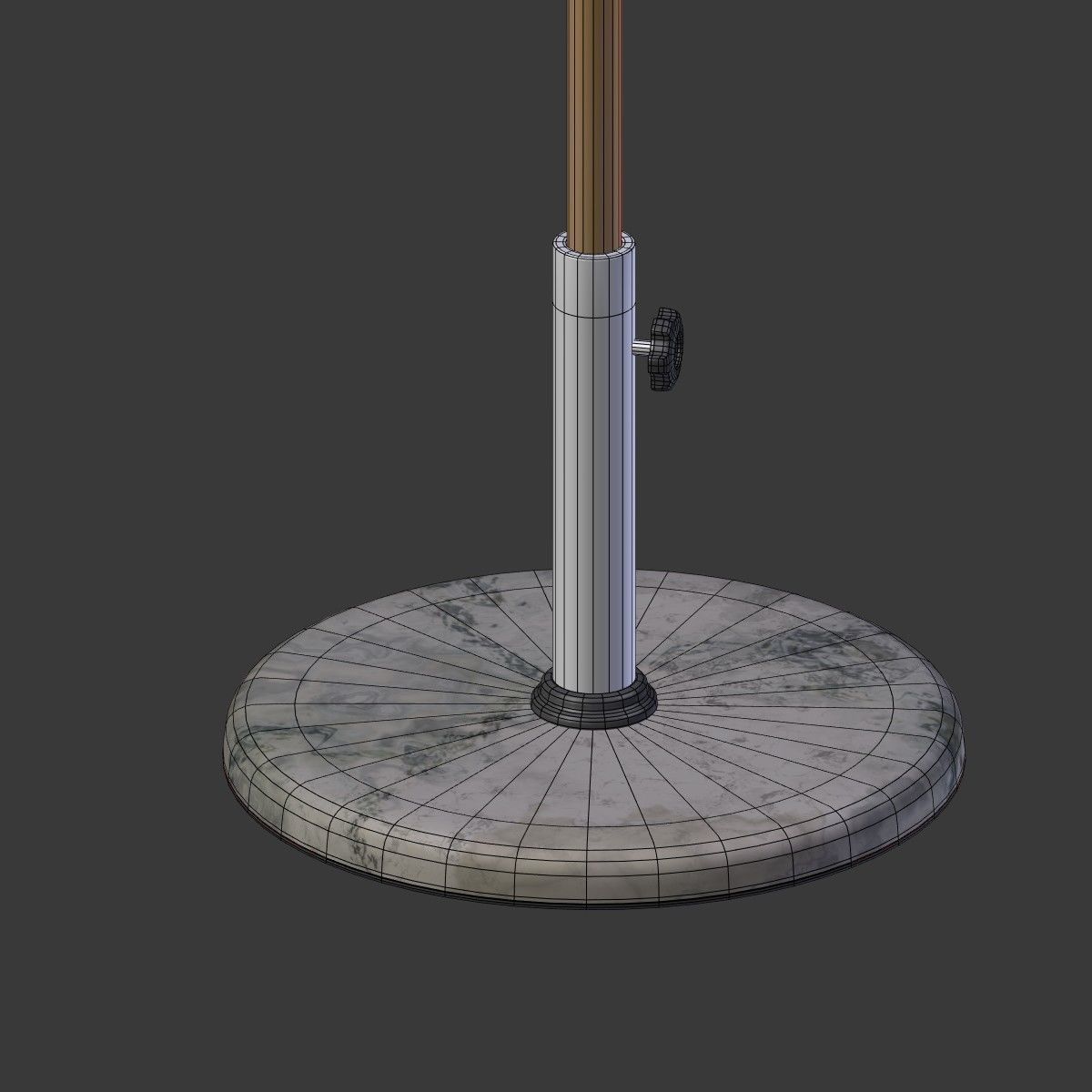 Patio Umbrella - Parasol Low-poly 3D model_21