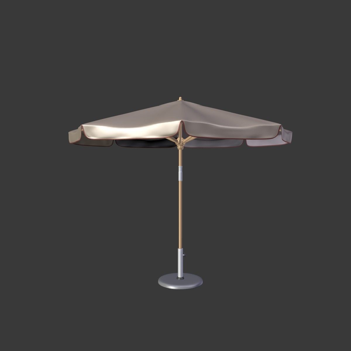 Patio Umbrella - Parasol Low-poly 3D model_1