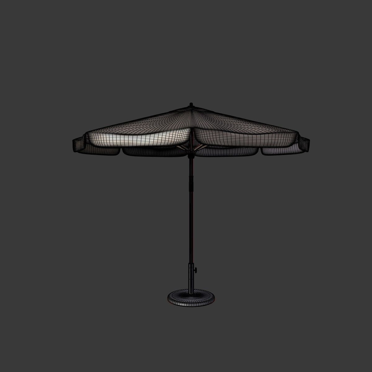 Patio Umbrella - Parasol Low-poly 3D model_3