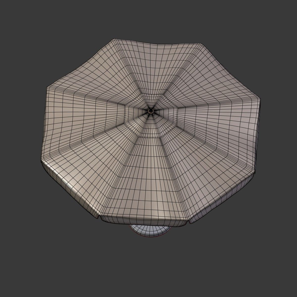 Patio Umbrella - Parasol Low-poly 3D model_17
