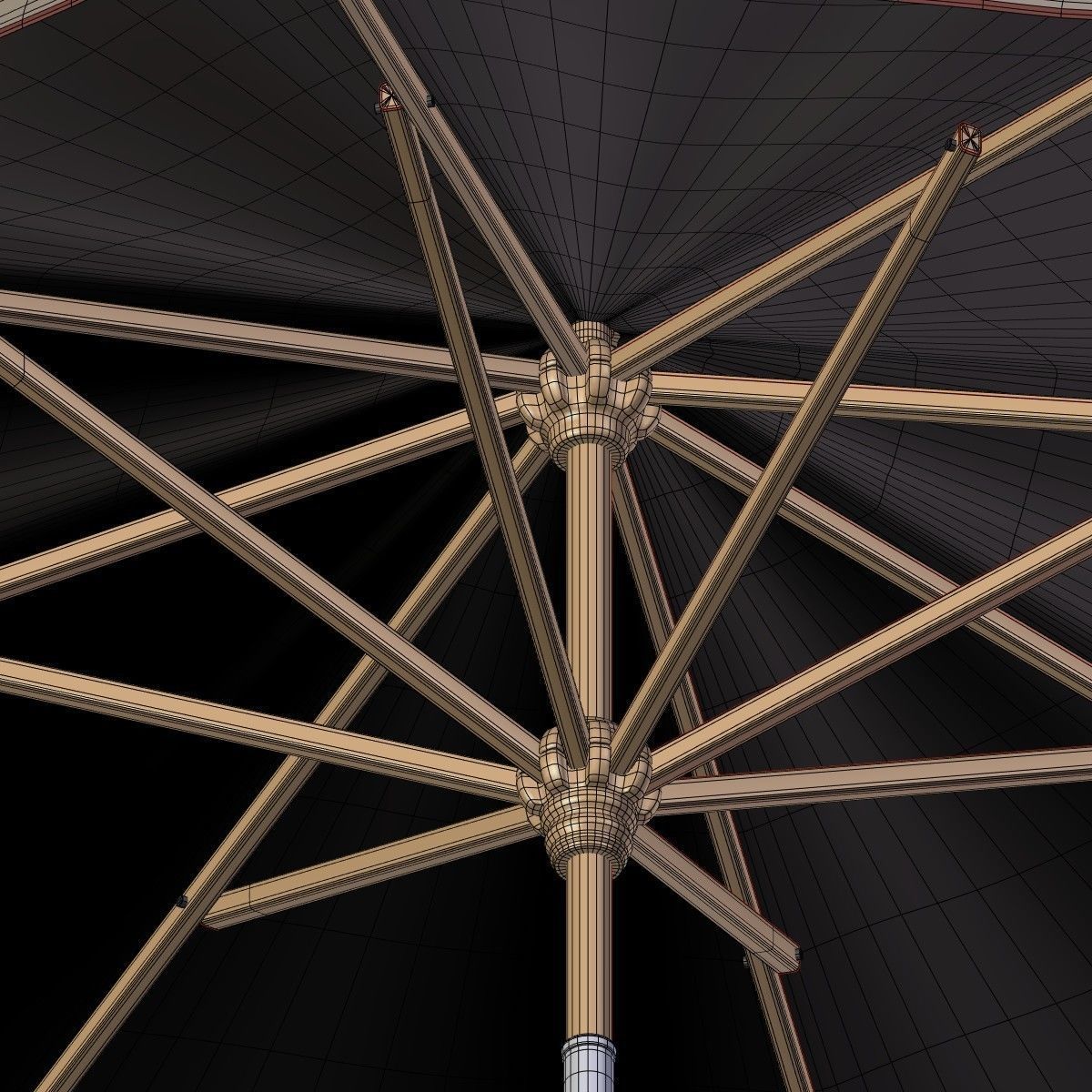 Patio Umbrella - Parasol Low-poly 3D model_19