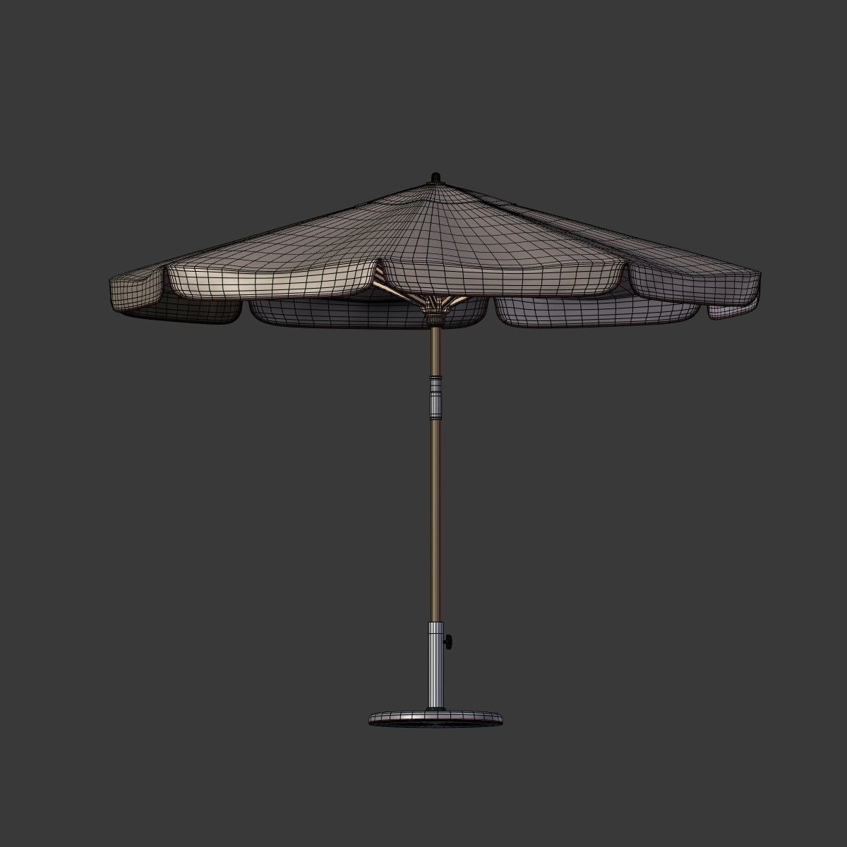 Patio Umbrella - Parasol Low-poly 3D model_11