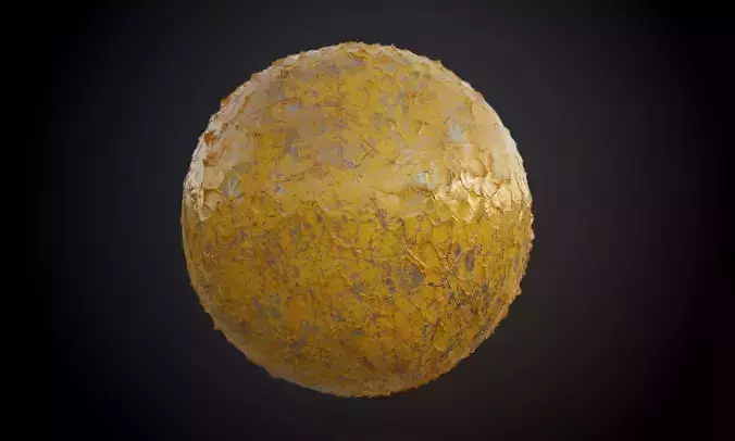 Metal Painted Peeling Yellow Seamless PBR Texture Texture