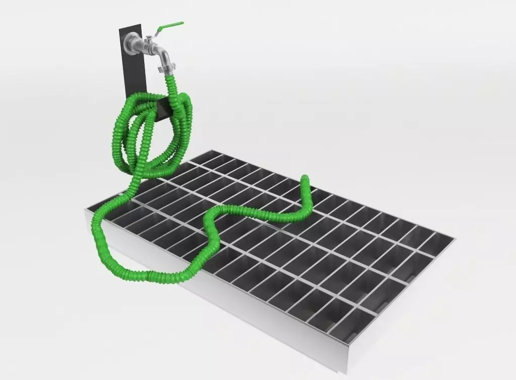 Garden hose with tap 3D model